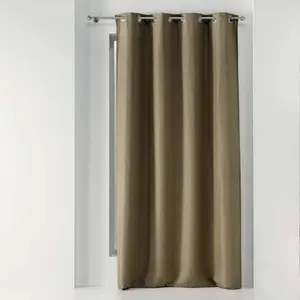 Douceur d'Intérieur rideau a oeillets 135 x 240 cm occultant tisse tissea noisette pas cher