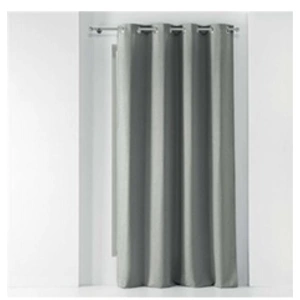 Douceur d'Intérieur rideau a oeillets 140 x 260 cm chambray uni solena gris pas cher