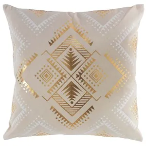 Comparateur de prix : Douceur d'Intérieur Coussin dehoussable 45 x 45 cm en coton imprimé or cybele