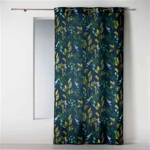 Paris Prix Rideau à Oeillets "Ficusia" 140x260cm Noir & Vert pas cher