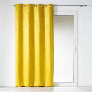 Douceur d'Intérieur Rideau occultant velours Tropicaline jaune 140x240 cm pas cher