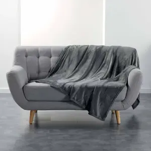 Comparateur de prix : Plaid - DOUCEUR D'INTERIEUR - Flanou - 180 x 220 cm - Polyester - Gris