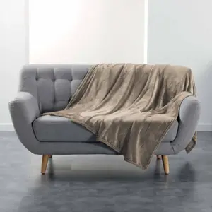 Comparateur de prix : Douceur d'Intérieur, Plaid (180 x 220 cm) Flanou Taupe, Flanelle