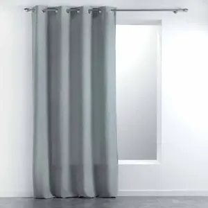 Douceur d'Intérieur rideau a oeillets 140 x 280 cm tisse uni meliane gris pas cher