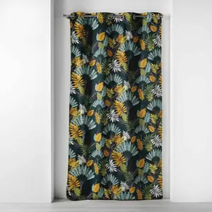 Comparateur de prix : Douceur d'Intérieur Rideau a oeillets 140 x 240 cm coton imprimé Panazio Bleu-Jaune