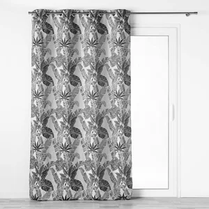 Rideau a oeillets 140 x 260 cm jacquard faggy Noir Douceur d'Intérieur pas cher