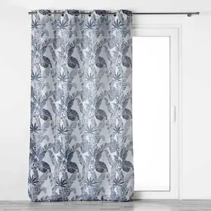 Rideau a oeillets 140 x 260 cm jacquard faggy Bleu Douceur d'Intérieur
