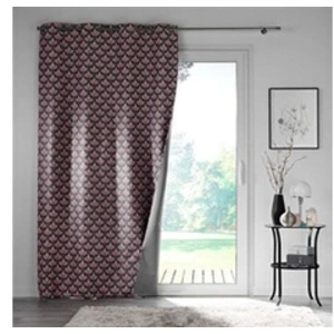 Douceur d'Intérieur Rideau occultant imprimé géométrique (135x260 cm - Gris clair)