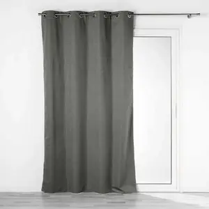 Douceur d'Intérieur Rideau thermique 140 x 260 cm 100% occultant/jacquard darko Anthracite pas cher