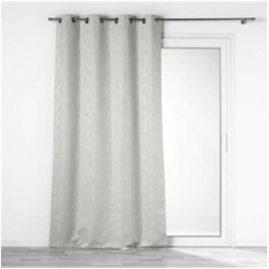 Comparateur de prix : Douceur d'Intérieur Rideau a oeillets 140 x 260 cm 100% occultant/jacquard Lunella Gris
