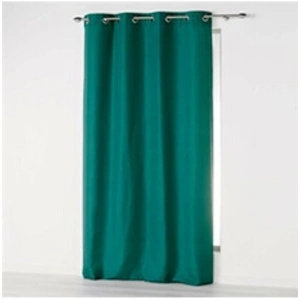 Douceur d'Intérieur Rideau a oeillets 140 x 280 cm microfibre unie absolu Emeraude