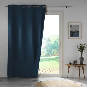 Comparateur de prix : Douceur d'Intérieur Rideau bleu marine 100% occultant black out 140x260c - Bleu marine