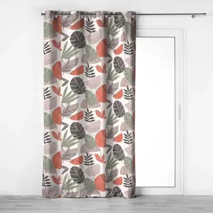 Douceur d'Intérieur Rideau a oeillets 140 x 240 cm coton imprime bianca - Sans pas cher
