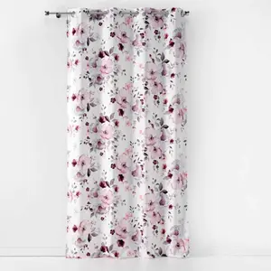 Douceur d'Intérieur Rideau en velours fleuri - Blanc - 140 x 240 cm pas cher