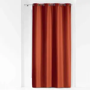 Comparateur de prix : Douceur d'Intérieur Rideau A Oeillets Metal, Terracotta, 140 x 280 cm