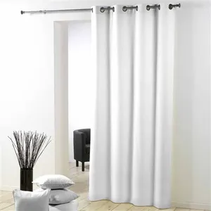 Douceur d'Intérieur Rideau a oeillets metal 140 x 260 cm polyester uni essentiel Blanc pas cher