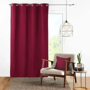 Comparateur de prix : Douceur d'Intérieur rideau a oeillets 140 x 240 cm coton uni panama bordeaux