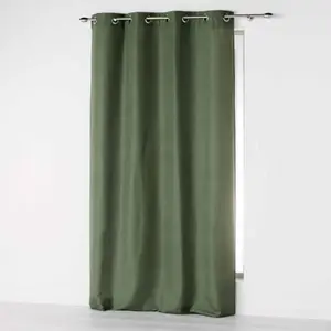Douceur d'Intérieur rideau a oeillets 140 x 280 cm microfibre unie absolu kaki pas cher