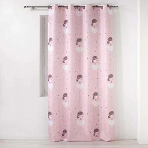 Comparateur de prix : Douceur d'Intérieur RIDEAU A OEILLETS 140 x 260 CM POLYESTER IMPRIME PETITE PRINCESSE ROSE