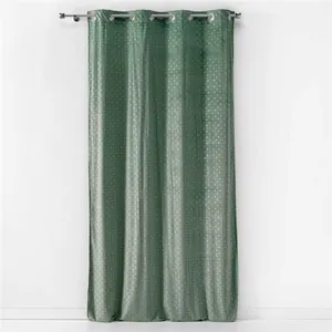 DOUCEUR D'INTERIEUR Rideau tamisant en velours imprimé or - Kaki - 140 x 240 cm