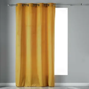 Comparateur de prix : Douceur d'Intérieur Rideau tamisant a oeillets 140 x 240 cm velours Velvetine Jaune
