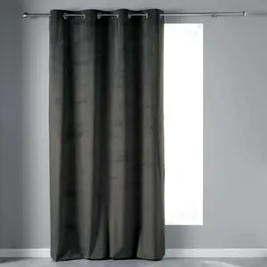 Comparateur de prix : Douceur d'Intérieur Rideau a oeillets 140 x 240 cm velours uni velvetine Anthracite