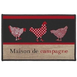 Comparateur de prix : Douceur d'Intérieur tapis deco rectangle 50 x 80 cm imprime maison de campagne