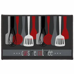 tapis deco rectangle 50 x 80 cm imprime cuisinette Douceur d'Intérieur pas cher