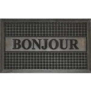 Comparateur de prix : Douceur d'Intérieur Tapis d'Entrée Bonjour 45x75cm Noir