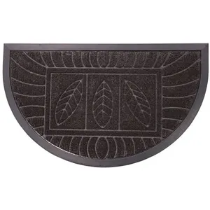 Comparateur de prix : Douceur d'Intérieur Tapis d'Entrée Demi-Lune Feuilles 45x75cm Noir