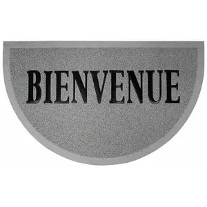 Comparateur de prix : Douceur d'Intérieur Tapis d'Entrée Demi-Lune Maison 45x75cm Gris & Noir