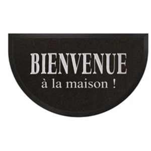 Comparateur de prix : Douceur d'Intérieur Tapis d'Entrée Demi-Lune Maison 45x75cm Noir & Gris