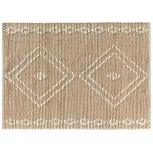 Comparateur de prix : Douceur d'Intérieur Tapis rectangle 120x170cm en et laine "Floty" - 120x170cm - Blanc