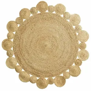 Comparateur de prix : Douceur d'Intérieur Tapis Déco Rond En Jute "cordou" 120cm Naturel Beige