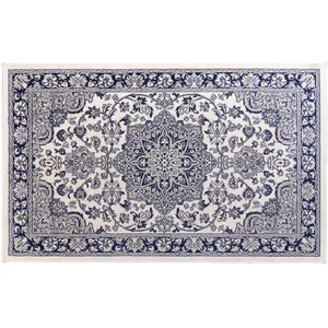 Comparateur de prix : Tapis rectangle 68 x 110 cm viscose tissee cherine Bleu