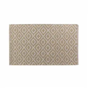 Douceur d'Intérieur Bricoline - Tapis Lazaro Tissé Losanges Naturel 50x80 cm