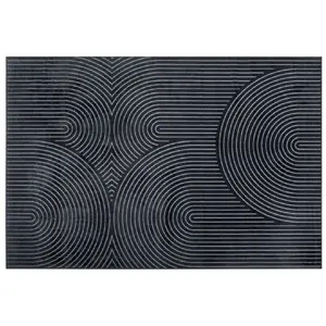Tapis Déco Imprimé Géode 140x200cm Anthracite pas cher