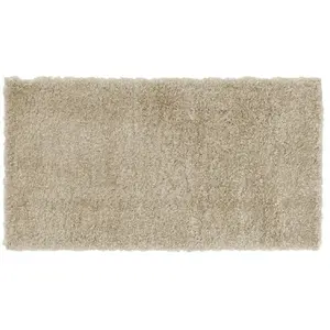 Comparateur de prix : Tapis Shaggy Uni "Tango" 60x110cm Taupe