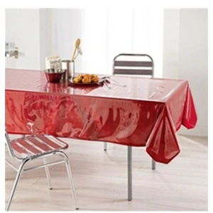 Comparateur de prix : DOUCEUR D'INTERIEUR Nappe Décor line Cristal 140x240 cm rouge