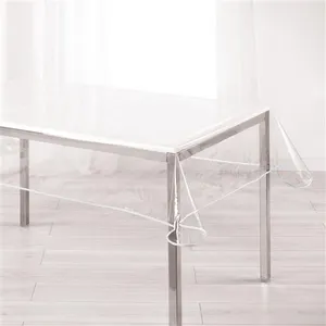 Comparateur de prix : LIGNE DECOR Nappe imperméable rectangulaire en pvc 140 x 240 cm transparente blanc