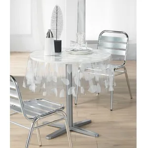 Comparateur de prix : Douceur d'Intérieur Nappe PVC FEUILLE BLANC TRANSPARENT ronde 140 cm
