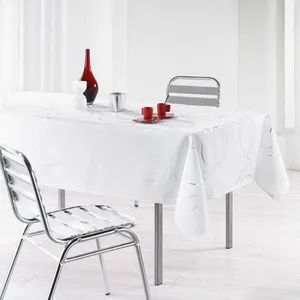 Comparateur de prix : Douceur d'Intérieur Nappe rectangle 150 x 240 cm polyester imprime argent bully Blanc