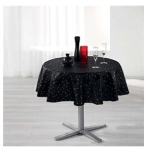 Comparateur de prix : DOUCEUR D'INTERIEUR Nappe ronde (0) 180 cm shantung imprime safina Noir/Or
