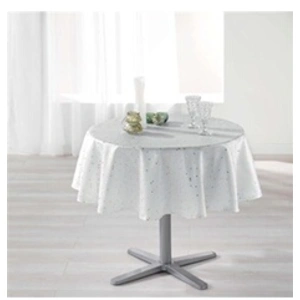 Comparateur de prix : Nappe ronde (0) 180 cm shantung imprime safina Blanc/Or
