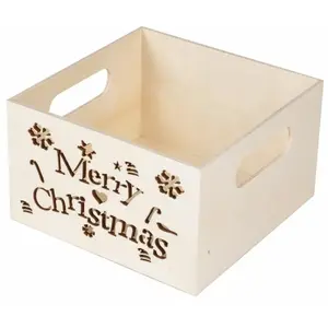 Paris Prix Caisse à Customiser "Merry Christmas" 15cm Naturel pas cher