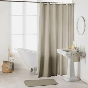 Comparateur de prix : Douceur d'intérieur Rideau de douche avec crochets 180 x 200 cm polyester uni essencia Taupe