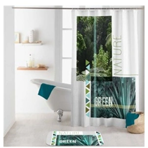 Comparateur de prix : Livettti.NL rideau de douche avec crochets 180 x 200 cm polyester Green nature