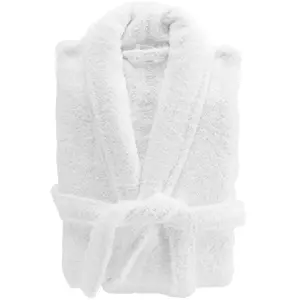DOUCEUR D'INTERIEUR Peignoir Col Châle En Coton "tendresse" Blanc pas cher