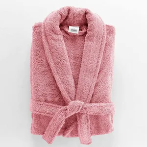 DOUCEUR D'INTERIEUR Peignoir Col Châle En Coton "tendresse" Bois De Rose - Paris Prix pas cher