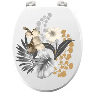 Douceur D'intérieur - Abattant wc Kelly Blanc 46x37.5 cm pas cher